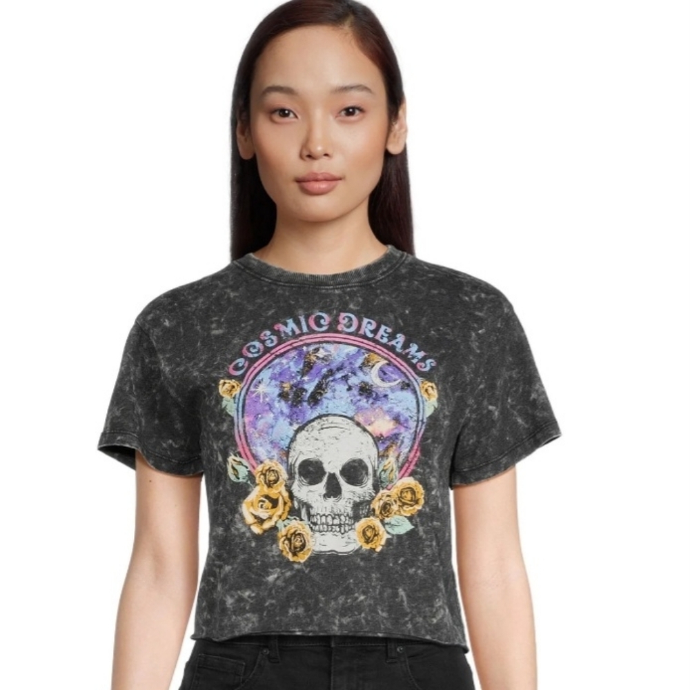 NOBO Charcoal Juniors Cropped Graphic Tee L(11-13)